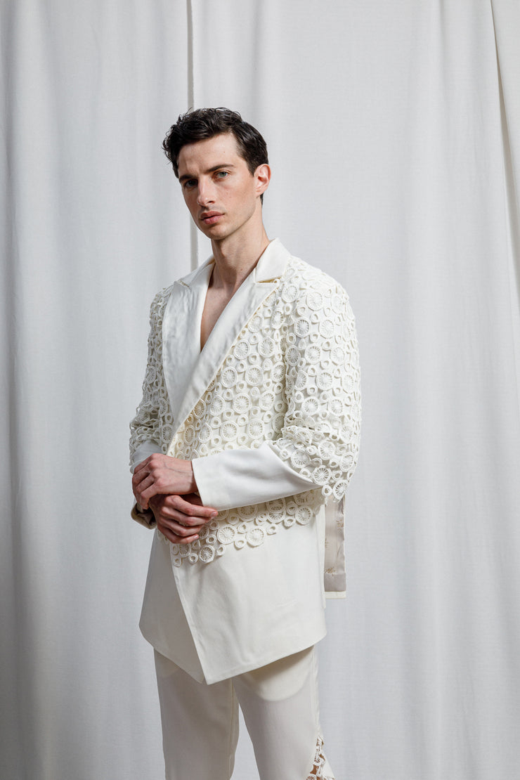 Ortensia Embroidered  Suit Off White