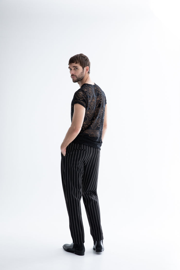 Longus Pants Striped Black/Beige