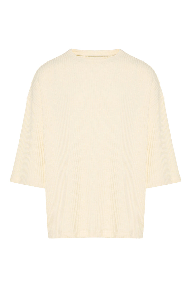Mirath T-shirt Textured Ecru