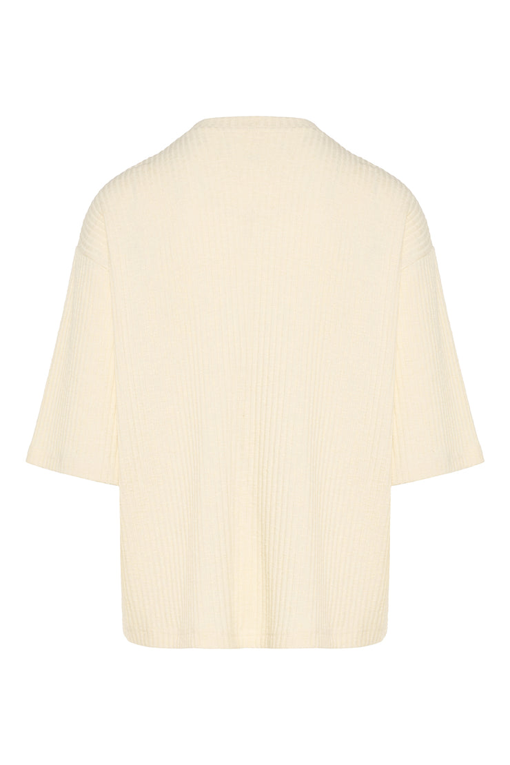 Mirath T-shirt Textured Ecru