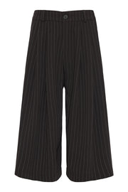 Kuss Cropped Pants Striped Black