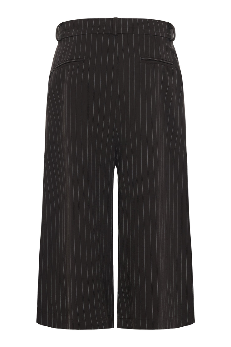 Kuss Cropped Pants Striped Black