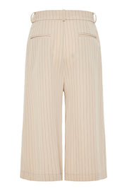 Kuss Cropped Pants Striped Beige
