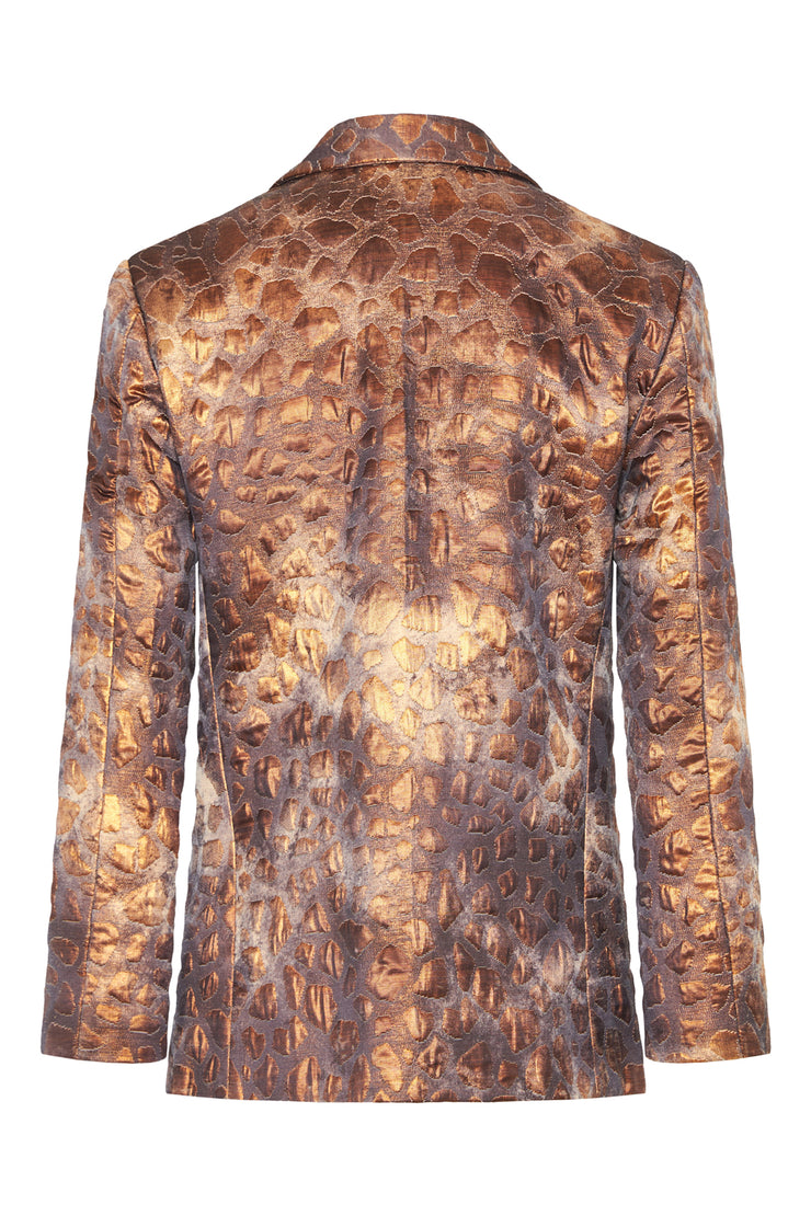 Ancestral Patterned Copper Blazer