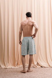 Iberis Embroidered Boxer Shorts Light Blue