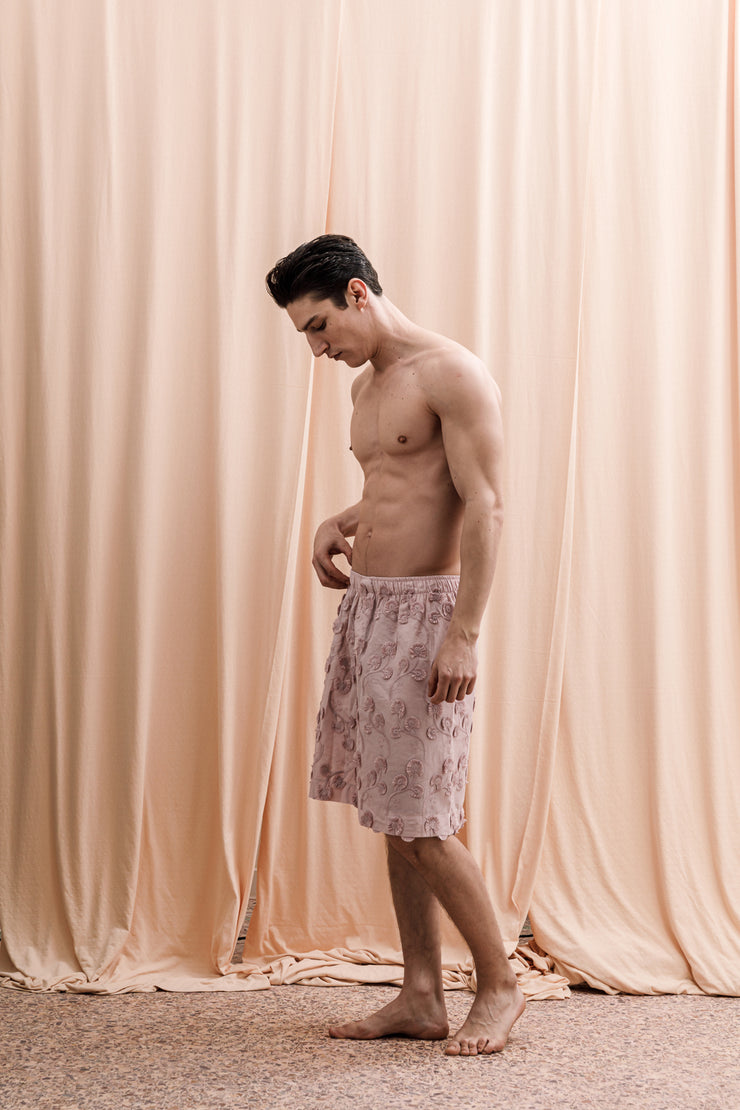 Iberis Embroidered Boxer Shorts Pink