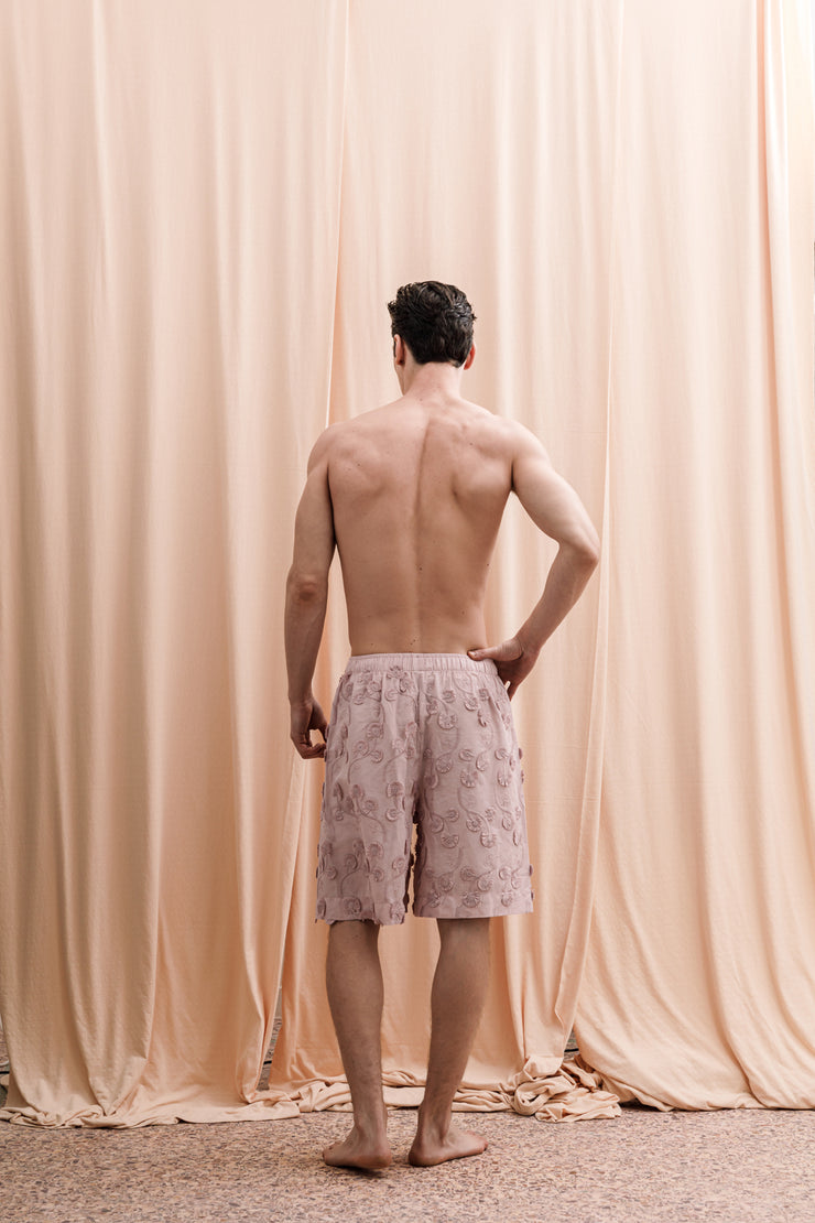 Iberis Embroidered Boxer Shorts Pink