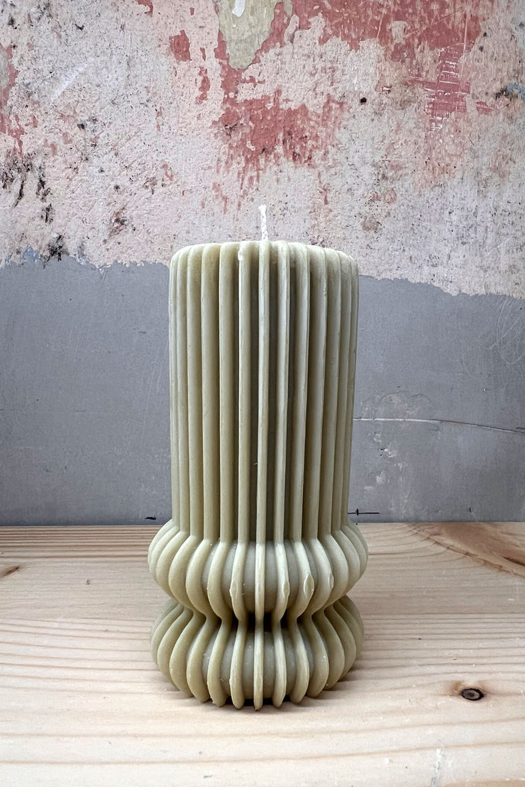 Handmade Candle Line Column Olive
