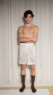 Iberis Long Boxer Shorts White