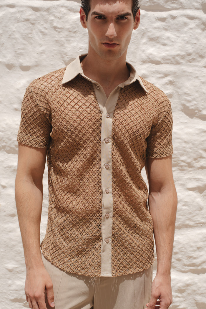 Midnight Mesh Shirt Beige