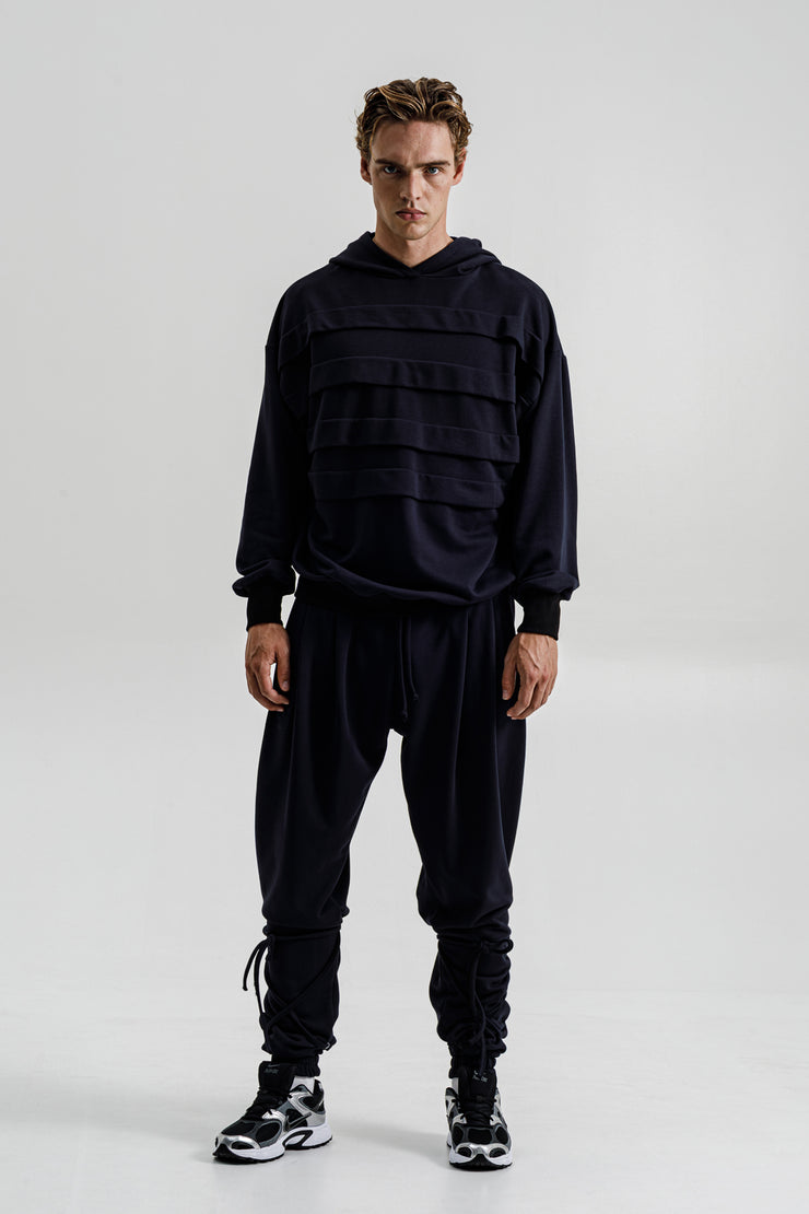 Medusa Pleated Sweater Dark Blue