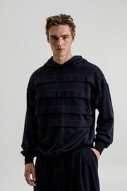 Medusa Pleated Sweater Dark Blue
