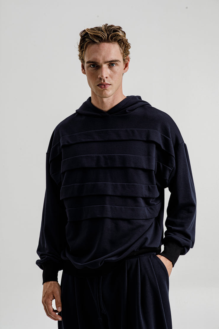 Medusa Pleated Sweater Dark Blue