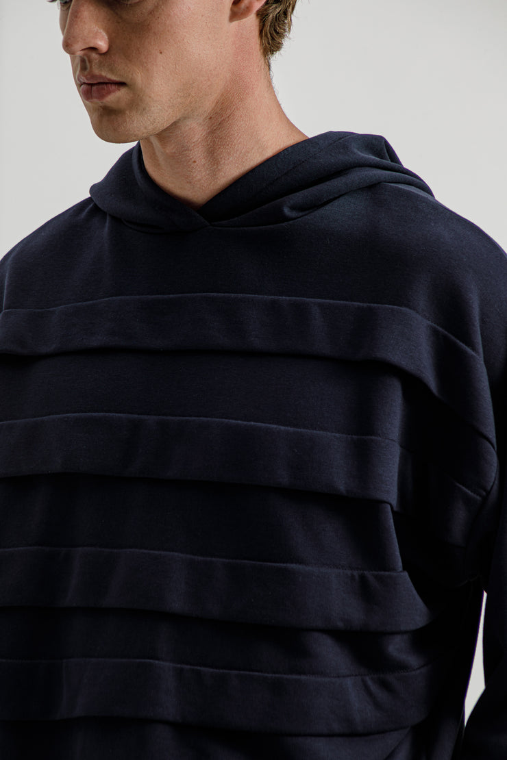 Medusa Pleated Sweater Dark Blue