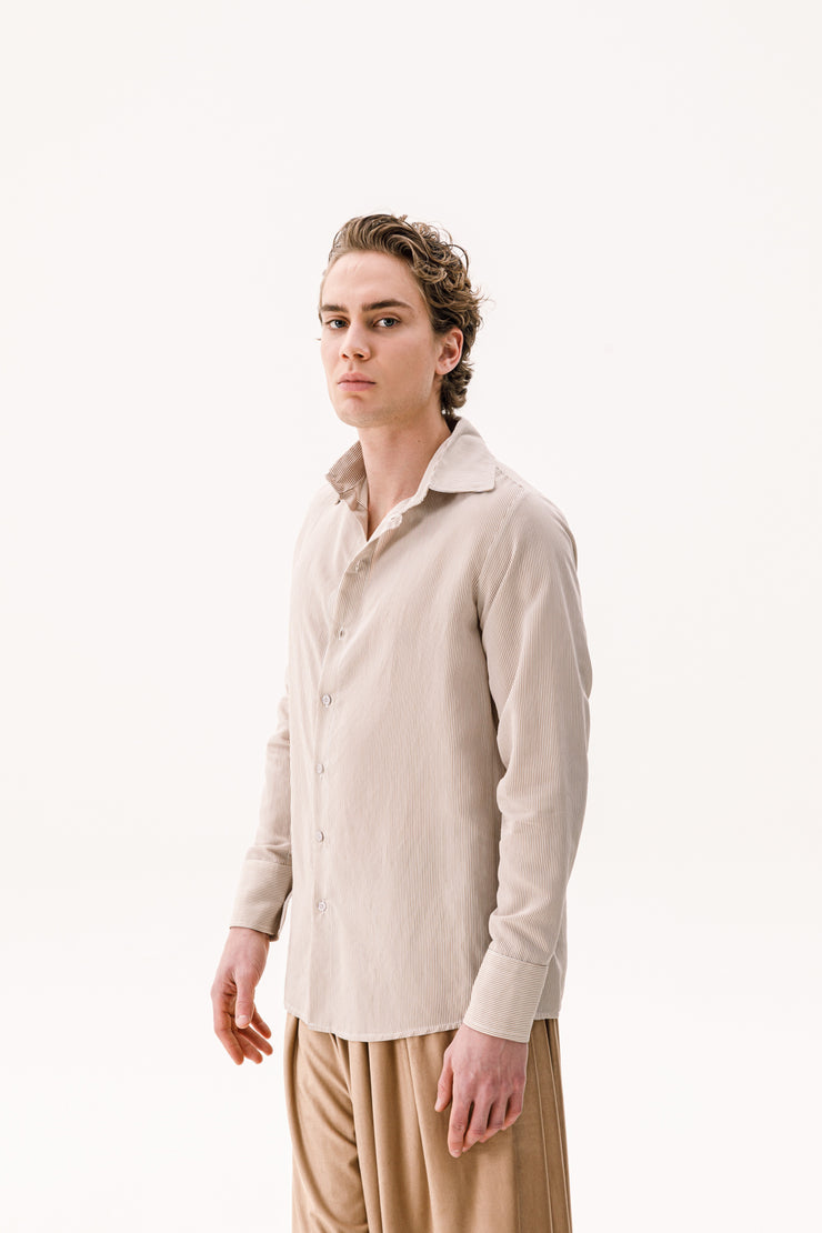 Fabio Shirt Striped Beige
