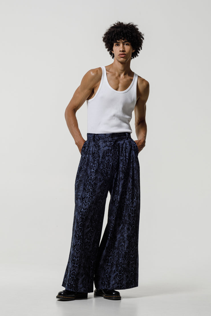 Kleos Pants Denim Snake Printed