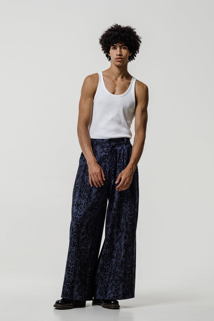 Kleos Pants Denim Snake Printed