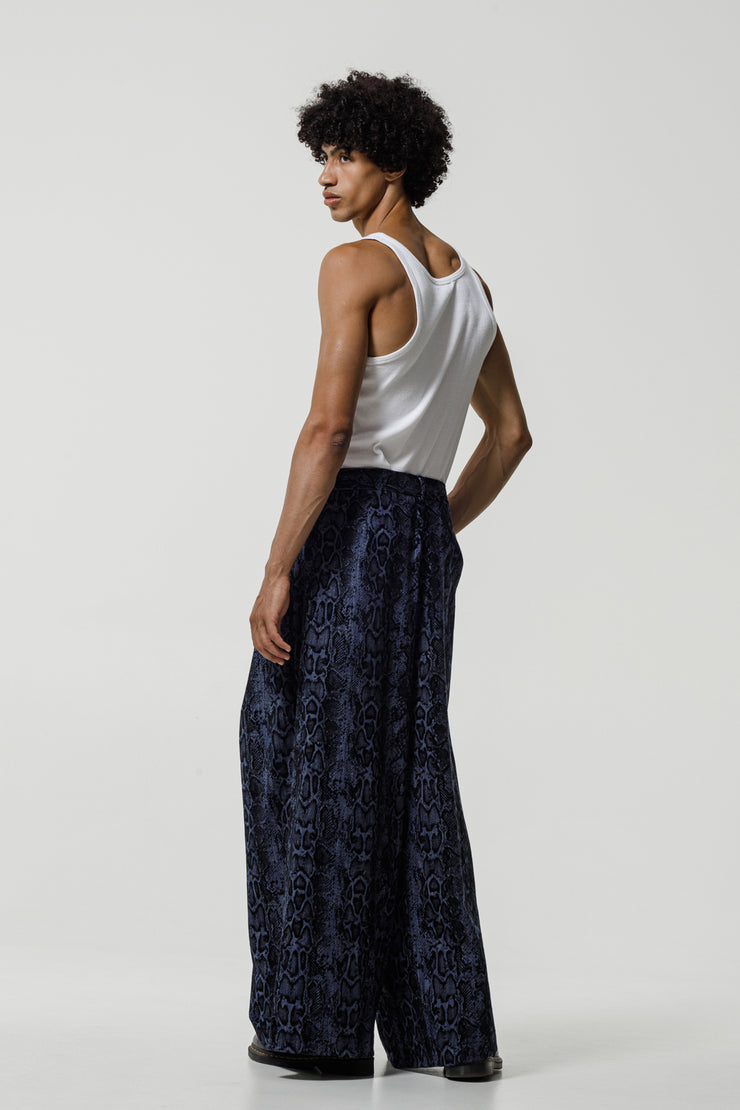 Kleos Pants Denim Snake Printed