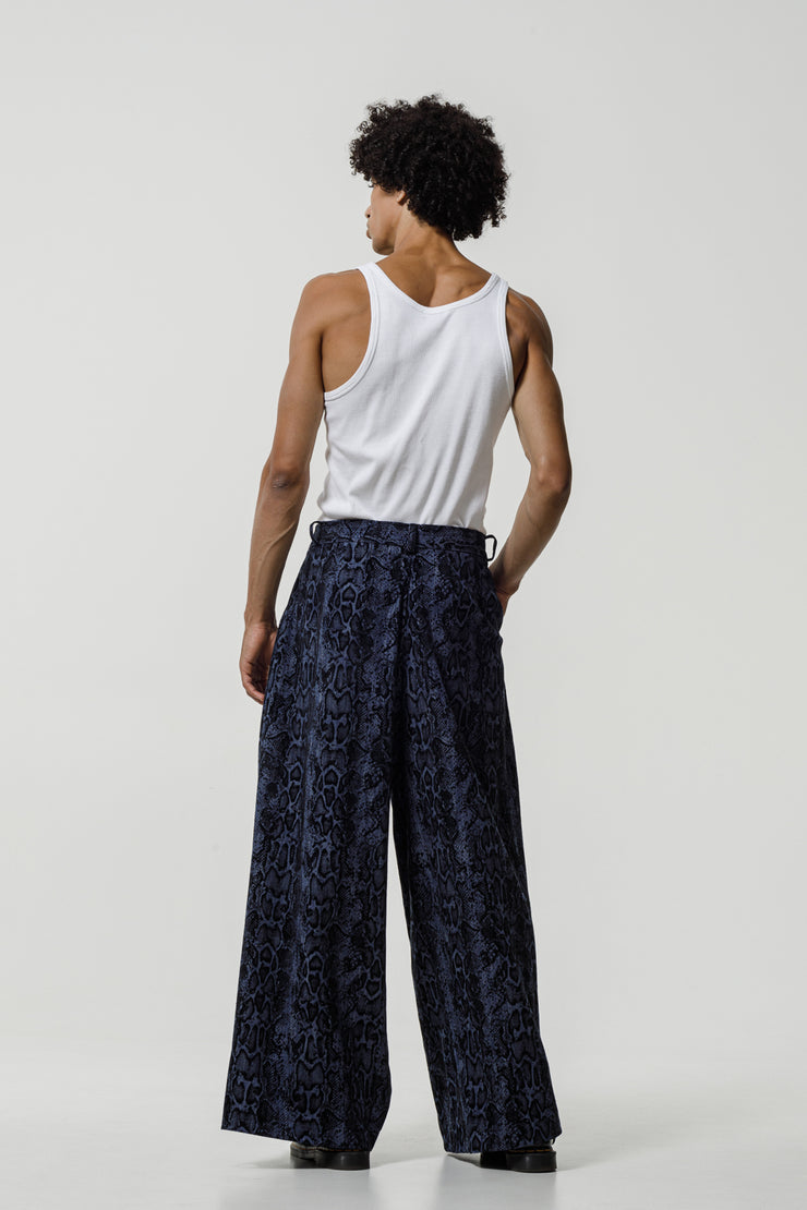 Kleos Pants Denim Snake Printed