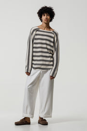 Delta Sweater Striped White