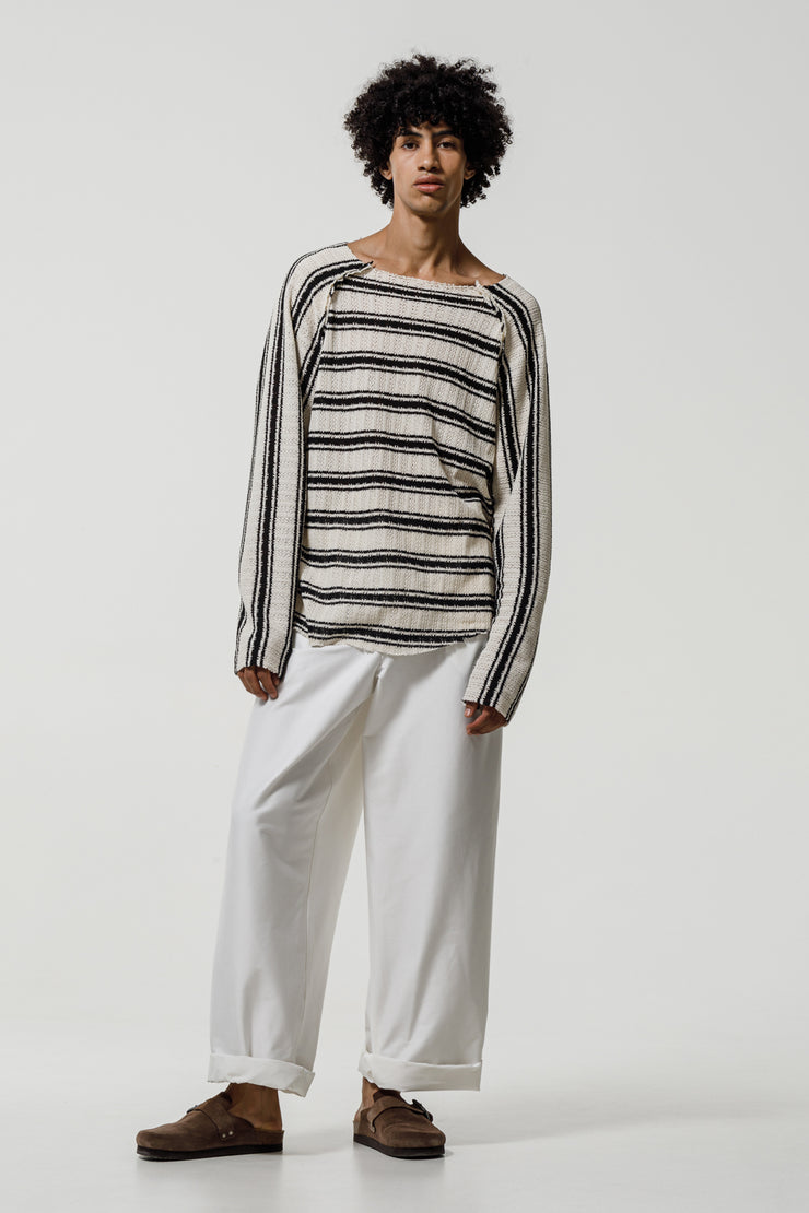 Delta Sweater Striped White