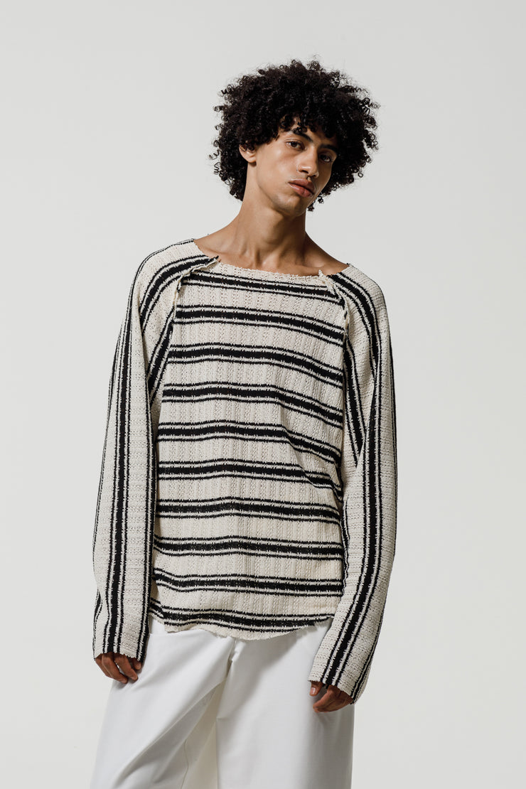 Delta Sweater Striped White