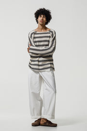 Delta Sweater Striped White