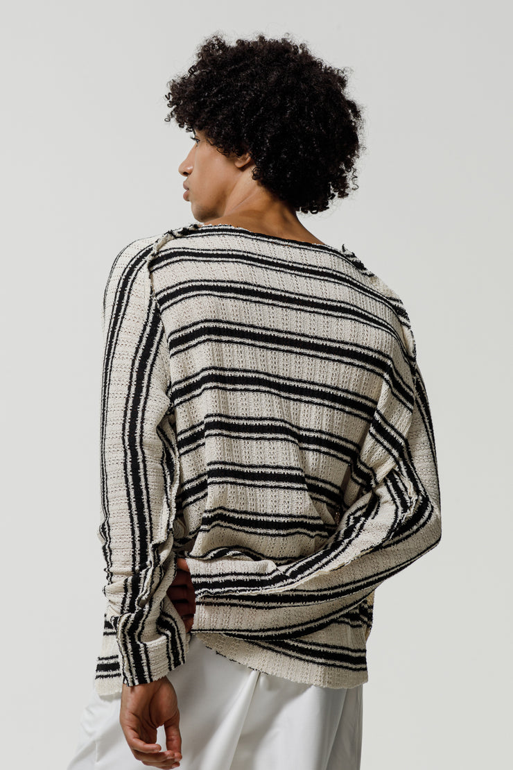 Delta Sweater Striped White
