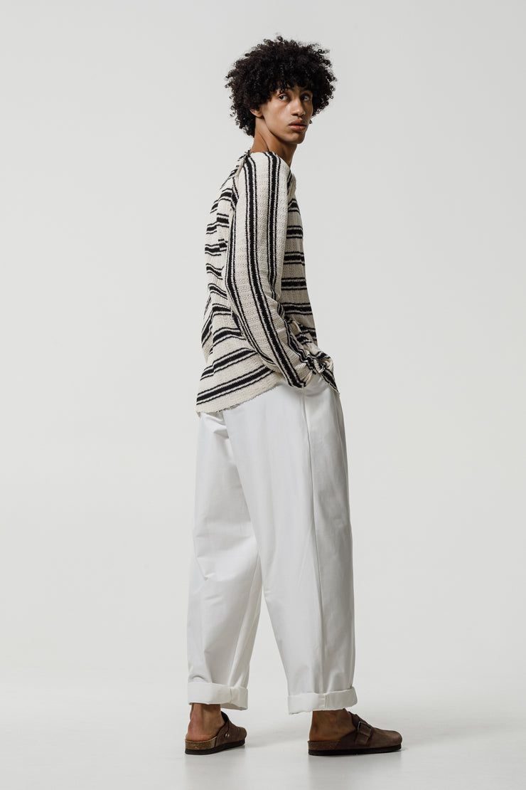 Delta Sweater Striped White