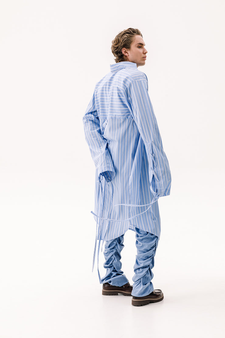 Echelon Long Shirt Striped Blue