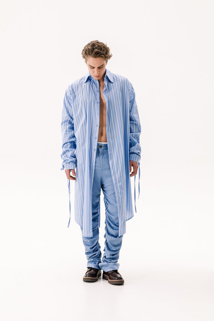 Echelon Long Shirt Striped Blue