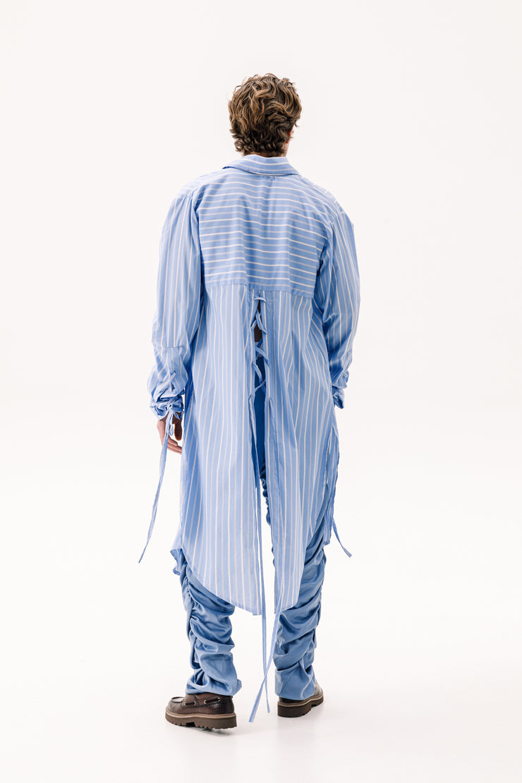 Echelon Long Shirt Striped Blue