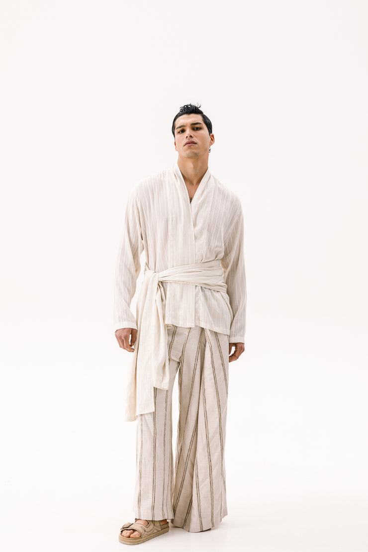 Arco Wrap Shirt Ecru