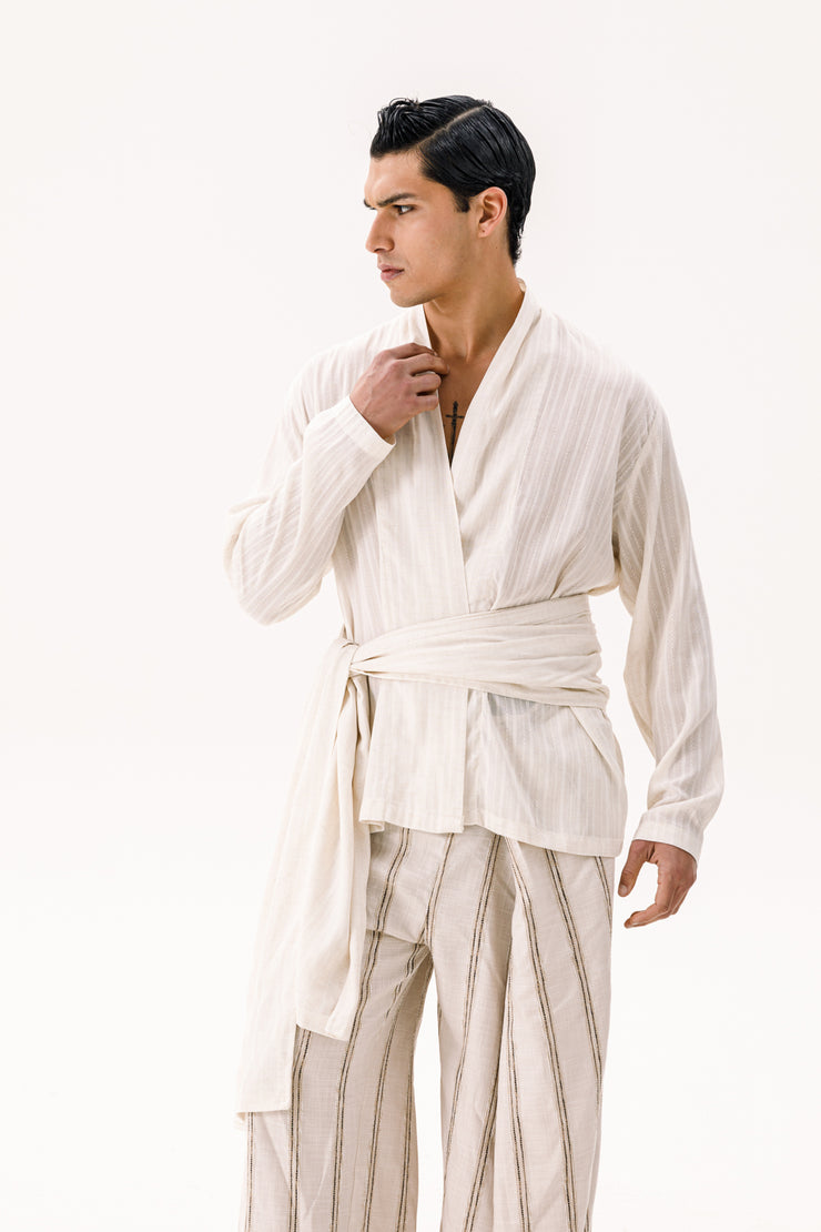 Arco Wrap Shirt Ecru