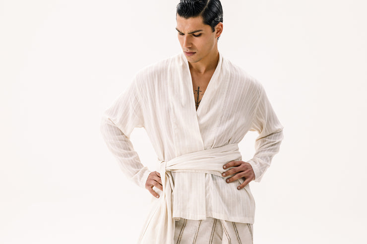 Arco Wrap Shirt Ecru