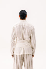 Arco Wrap Shirt Ecru