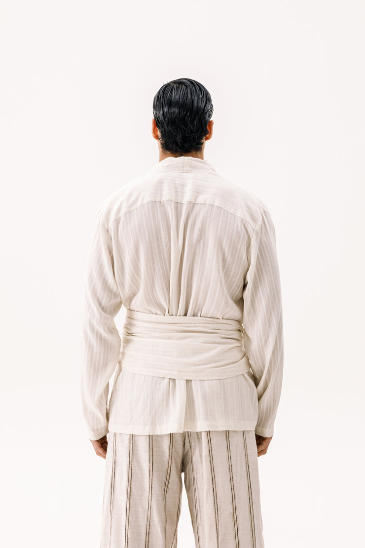 Arco Wrap Shirt Ecru