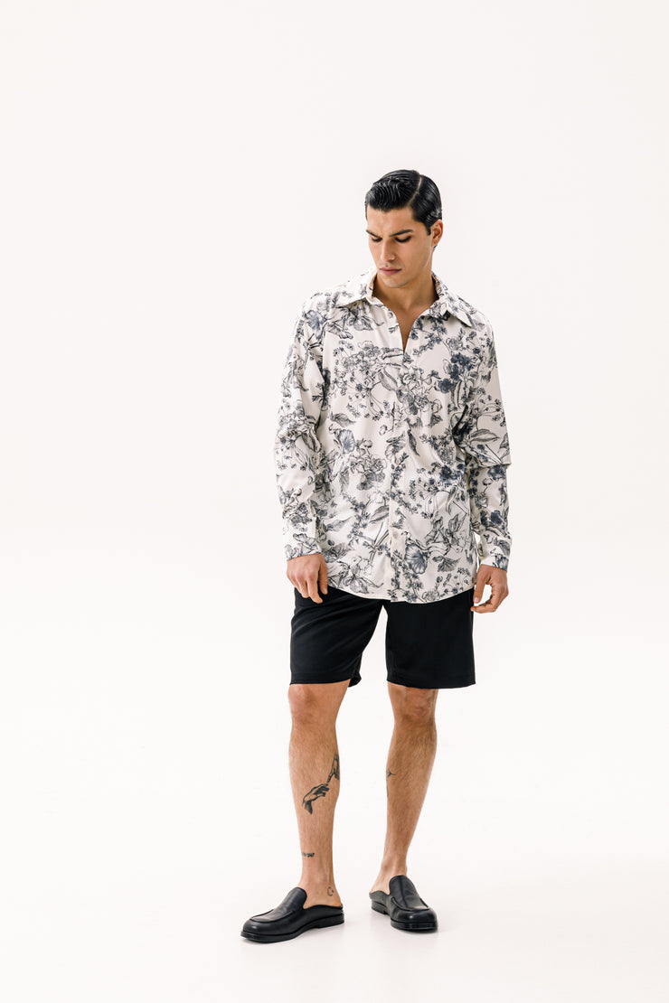 Anora Long sleeve Shirt Printed Ecru