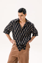 Anora Shortsleeve Shirt Black Printed