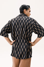 Anora Shortsleeve Shirt Black Printed