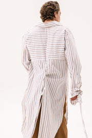 Echelon Long Shirt Striped Beige
