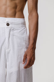 Aeon Embroidered Pants White