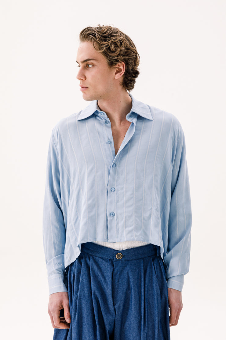 Corrado Cropped Shirt Light Blue