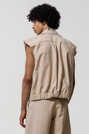 Hadrian Sleeveless Jacket Beige