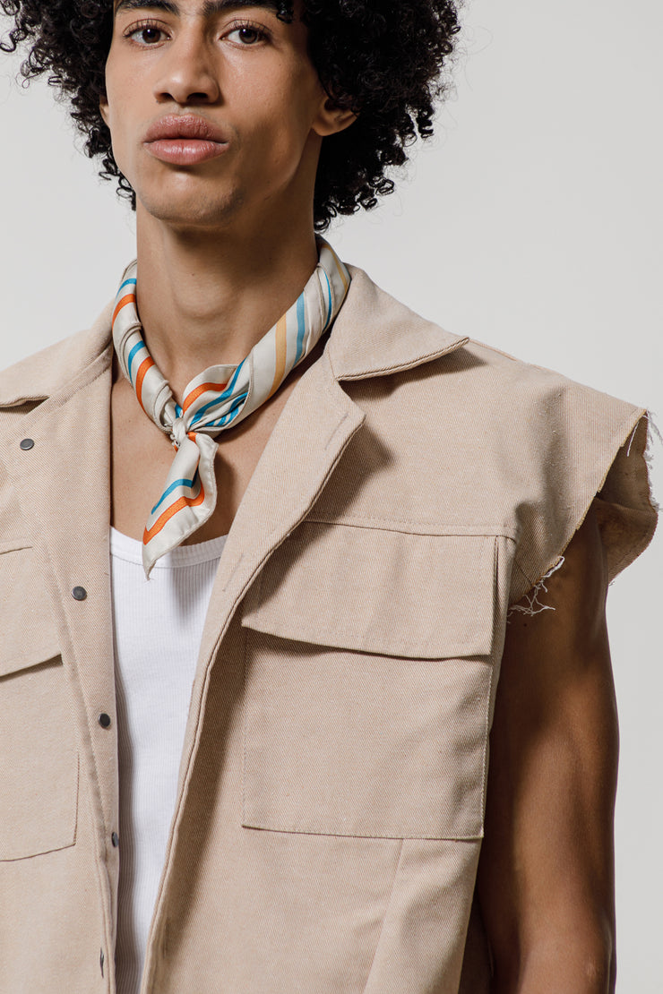Hadrian Sleeveless Jacket Beige