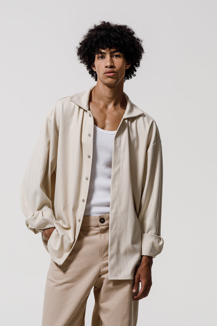 Vangauard Shirt Striped Beige