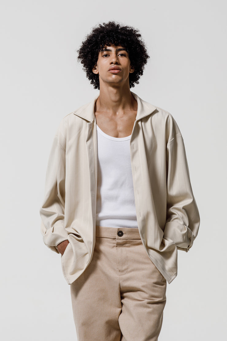 Vangauard Shirt Striped Beige