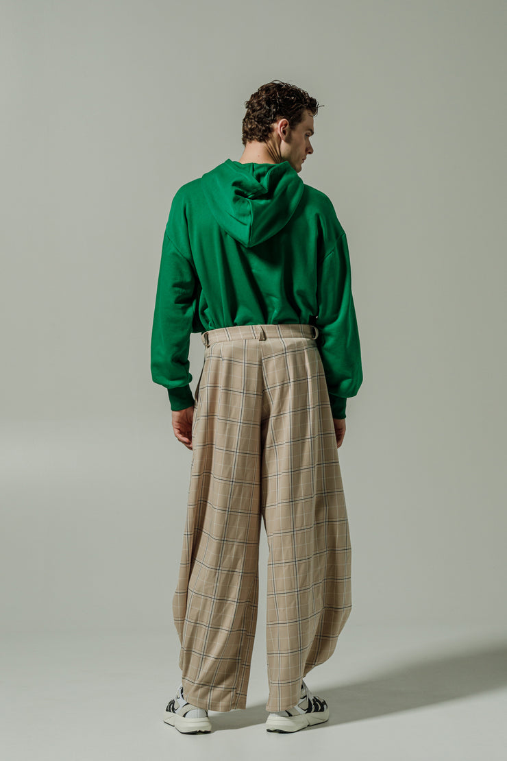 Grazia Pants Plaid Ecru