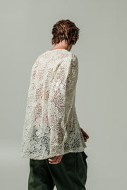 Tan Sequined Shirt Ecru