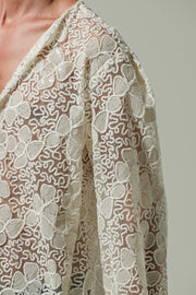 Tan Sequined Shirt Ecru